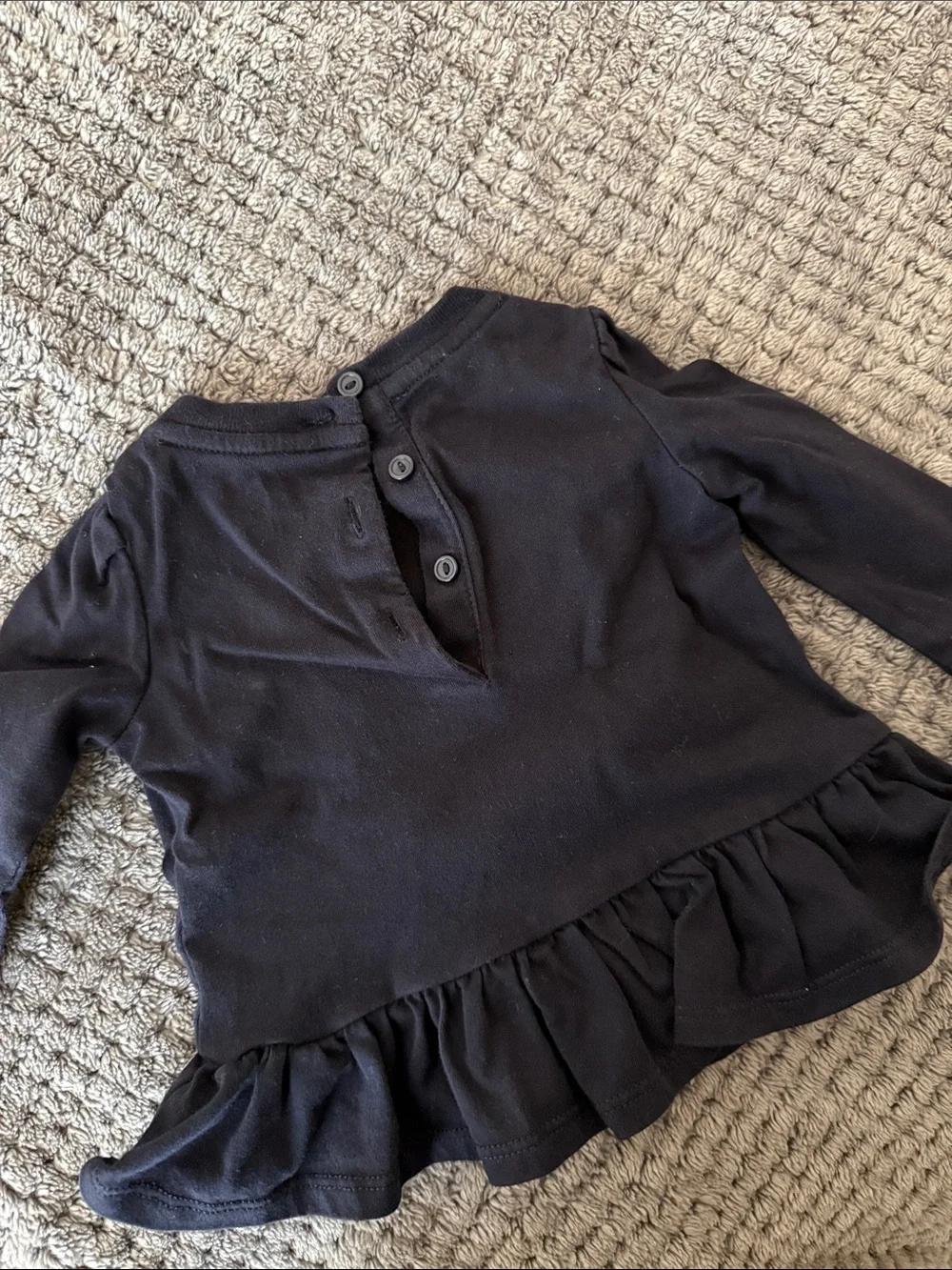 Polo Ralph Lauren Navy Bear Graphic Ruffle Hem peplum Top Size 3 months